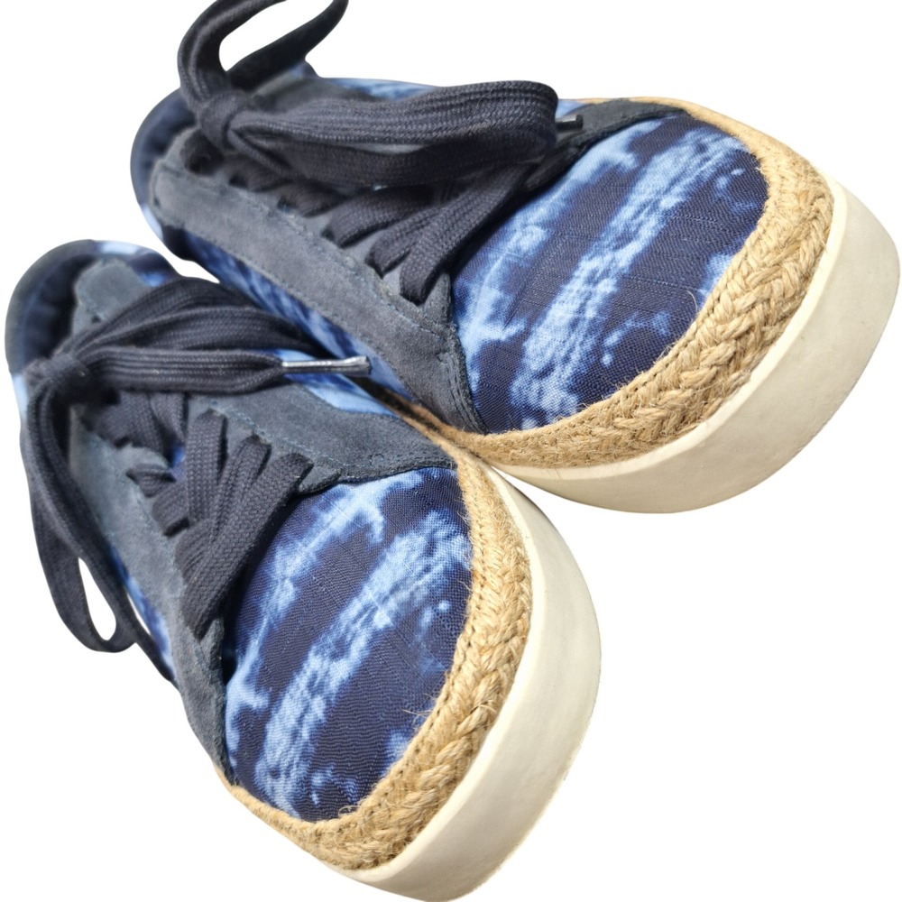 Crown Vintage Adelite Blue Tie Dye Espadrille Lace Sneakers Womens 8M CV-ADELITE